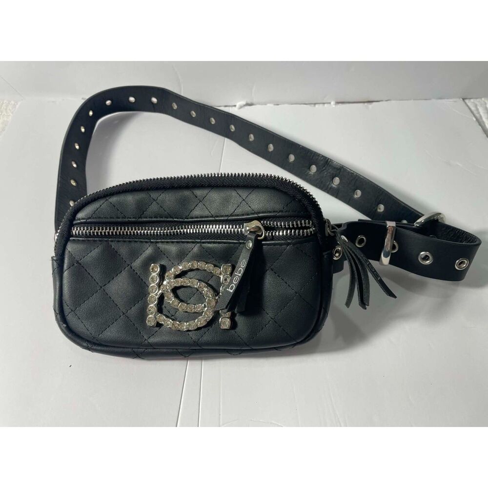 Bebe Fanny Pack Purse Crossbody, Bling/Rhinestone